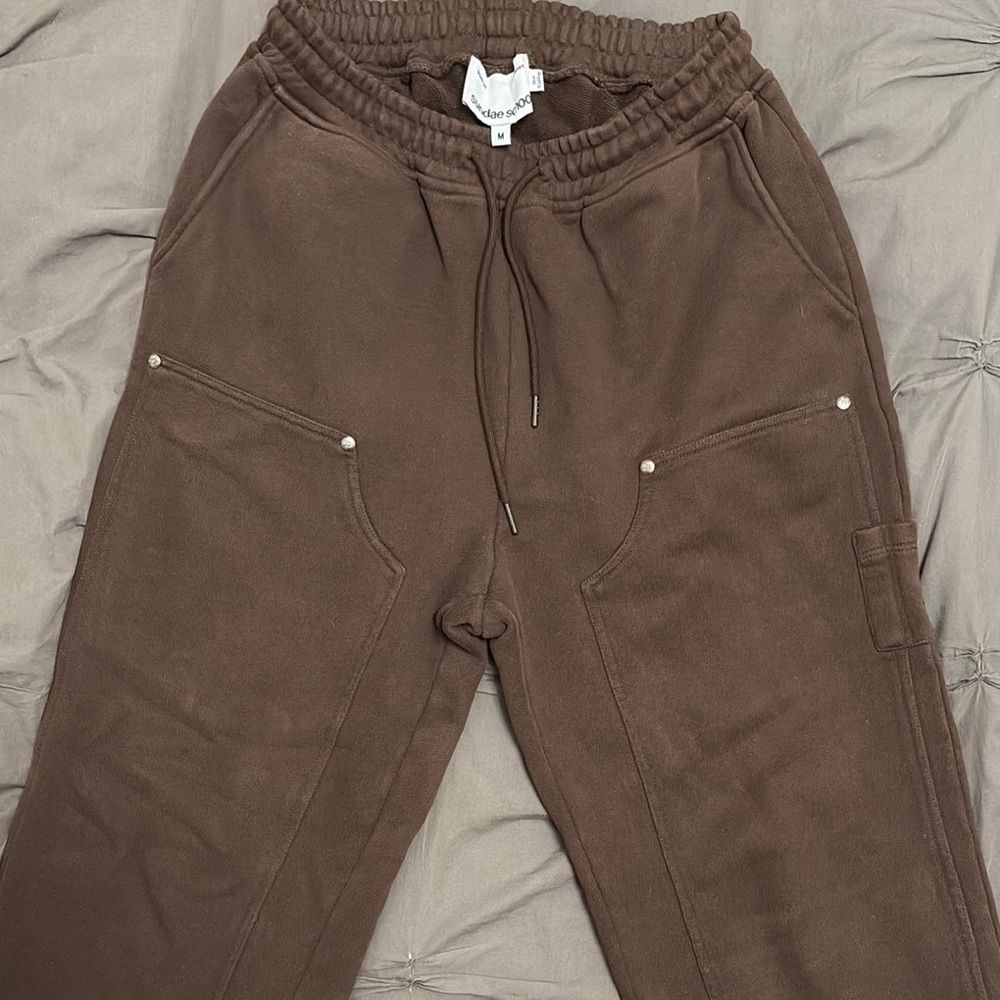 Sundae School Chocolate Brown rivet carpenter sweats